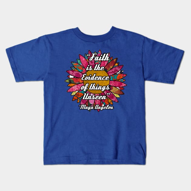 Faith is the Evidence of things unseen Retro Flower Kids T-Shirt by artbyomega